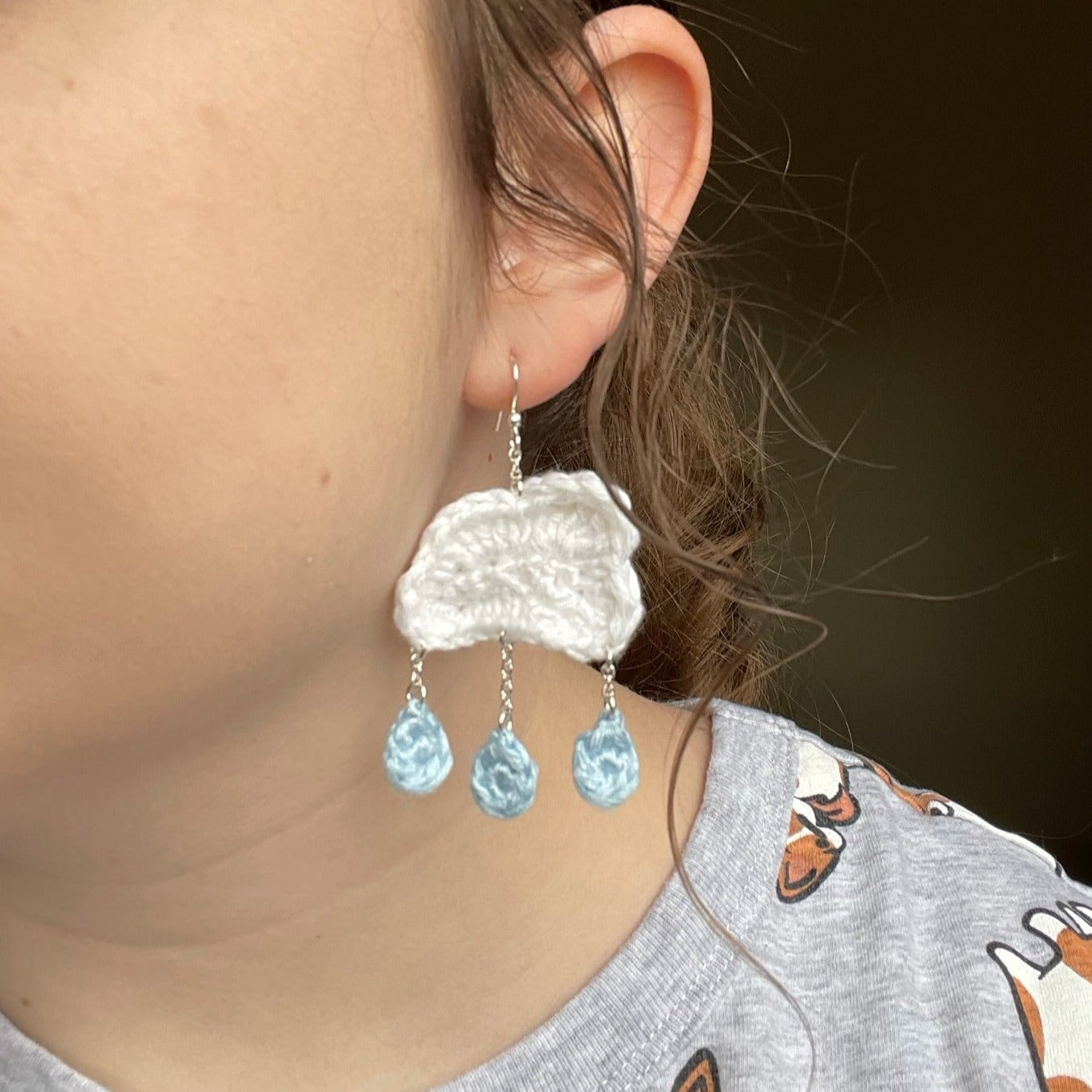 Crochet Raincloud Earrings