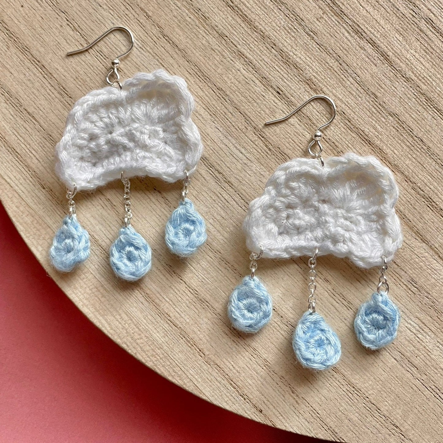 Crochet Raincloud Earrings