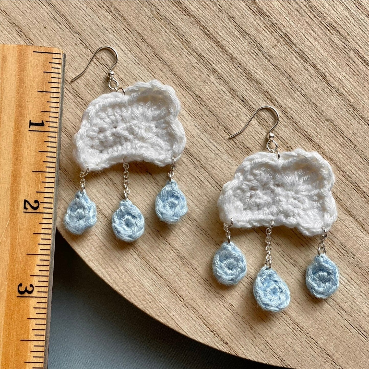 Crochet Raincloud Earrings