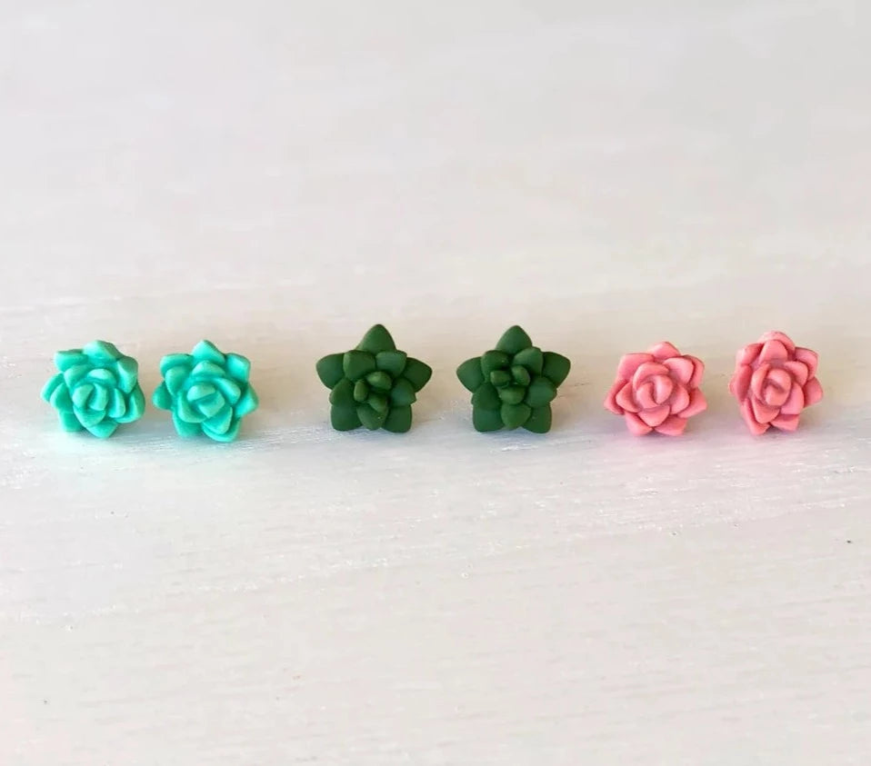 Miniature Succulent Stud Earrings