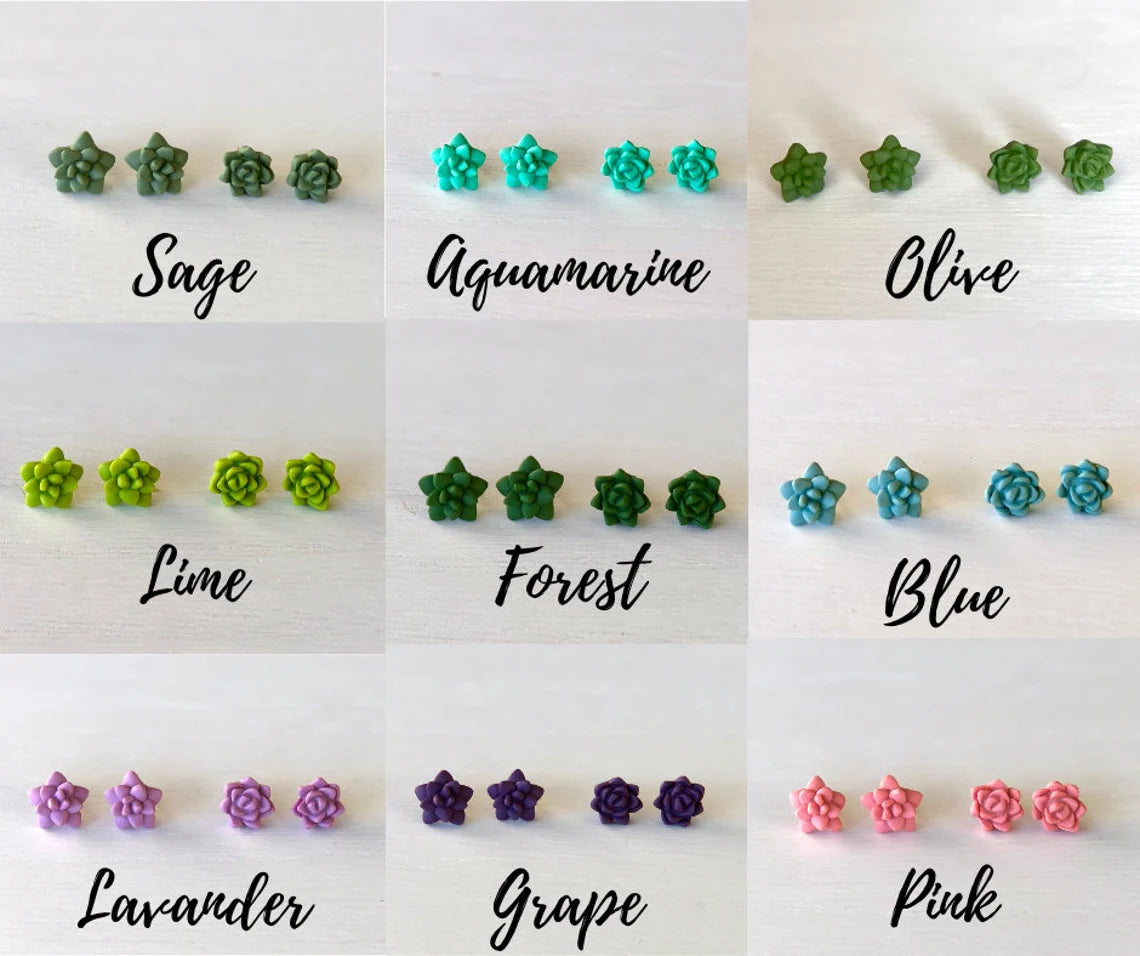 Miniature Succulent Stud Earrings