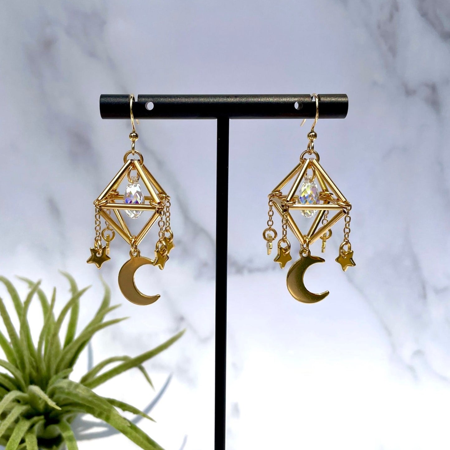 Geometric Suncatcher Crystal Earrings