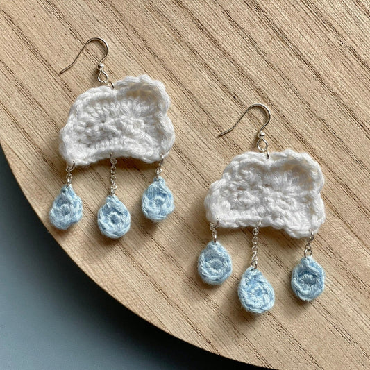 Crochet Raincloud Earrings