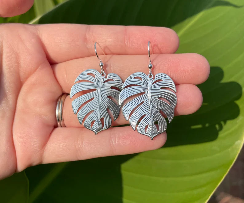 Monstera Leaf Earrings