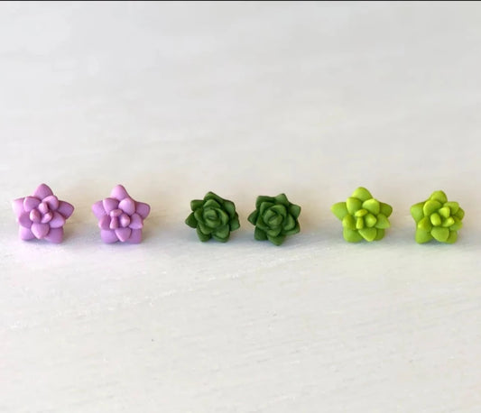 Miniature Succulent Stud Earrings