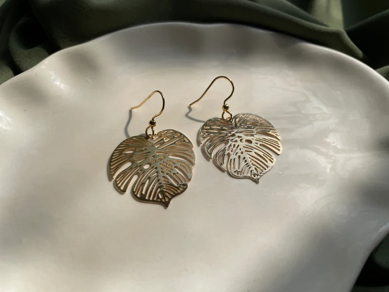 Monstera Leaf Earrings