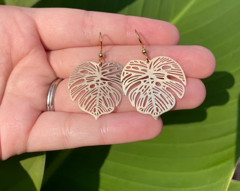 Monstera Leaf Earrings