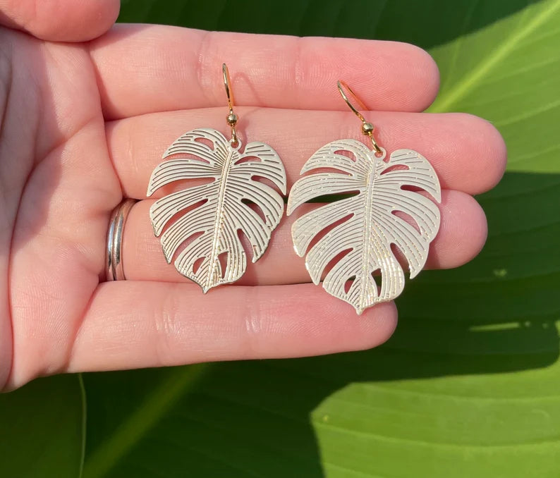 Monstera Leaf Earrings