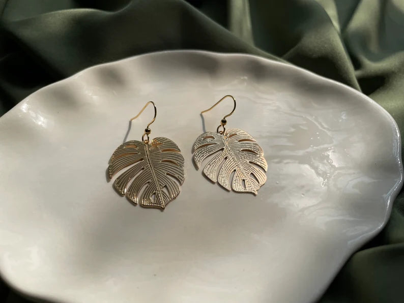 Monstera Leaf Earrings