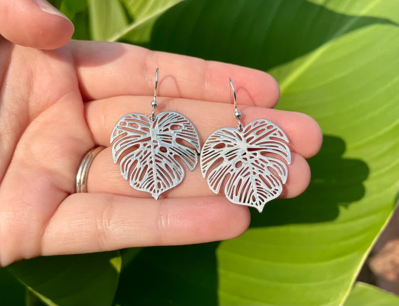 Monstera Leaf Earrings